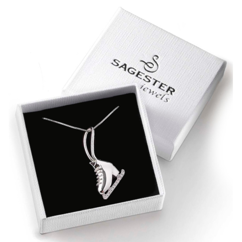 Sagester Schmuckanhänger Schlittschuh silber