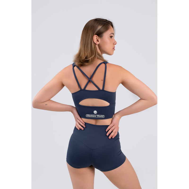 SW Sport crop top 6654 blue aqua-silver