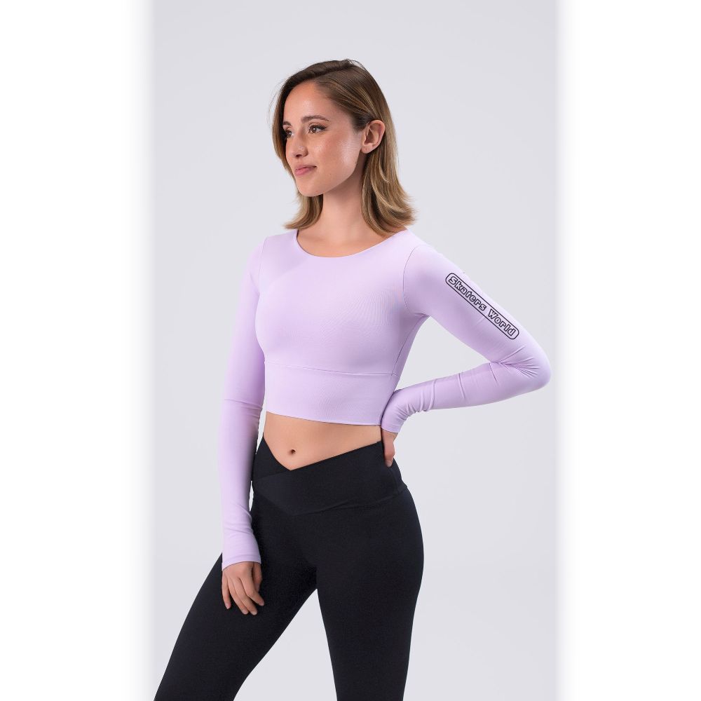 SW Long-sleeve crop top 6656 lavender-black