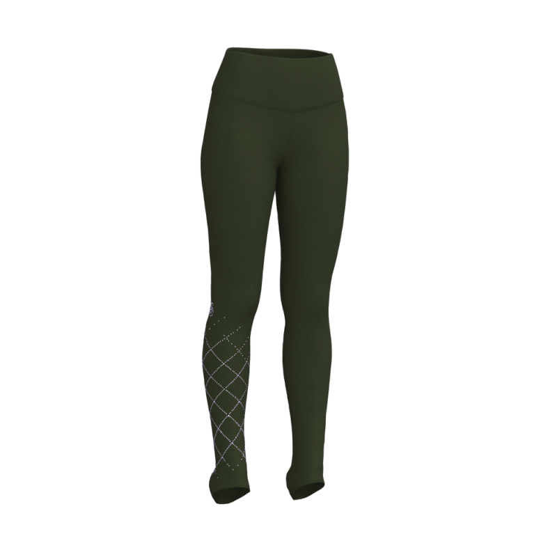 Sagester Thermo-Leggings 416 mit Strass forest green