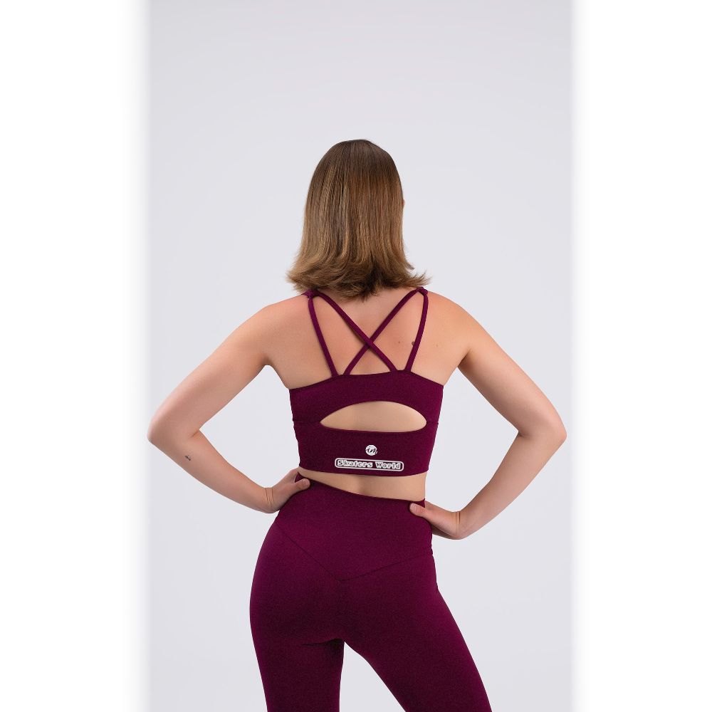 SW Sport crop top 6654 garnet-white