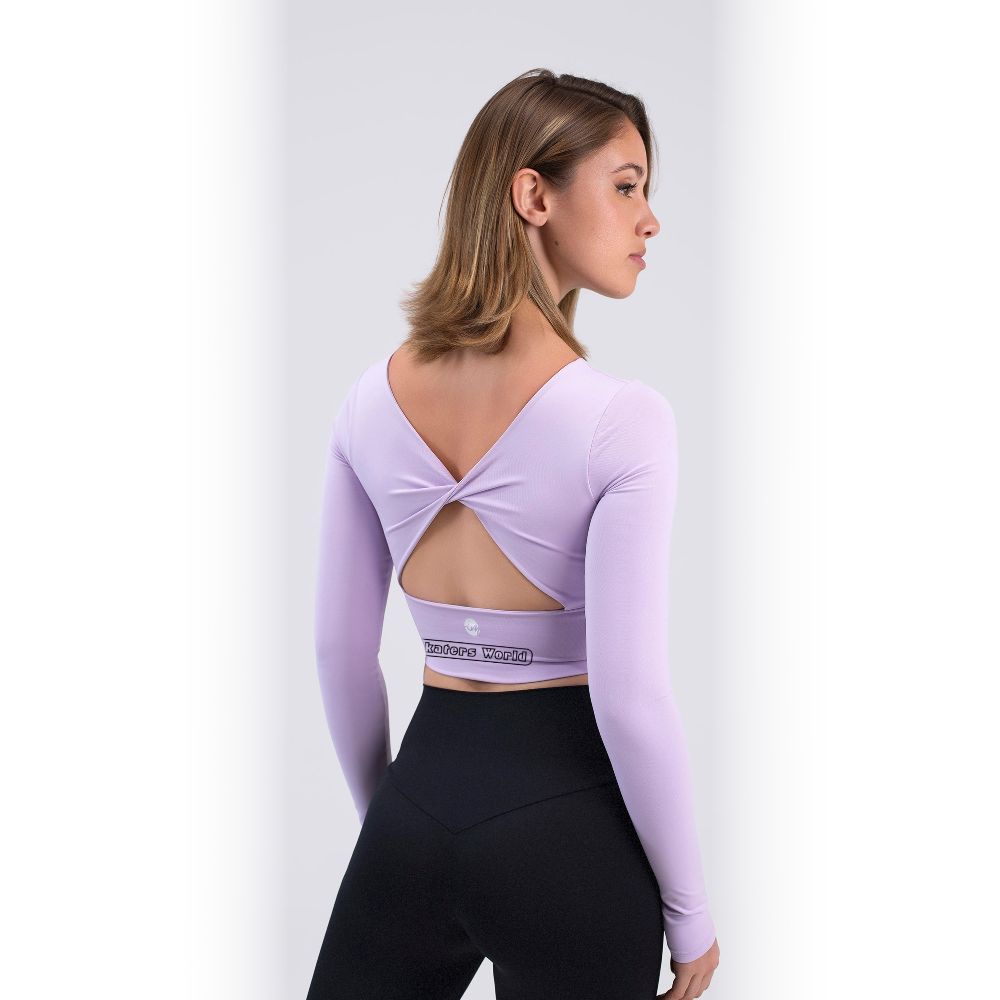 SW Long-sleeve crop top 6656 lavender-black